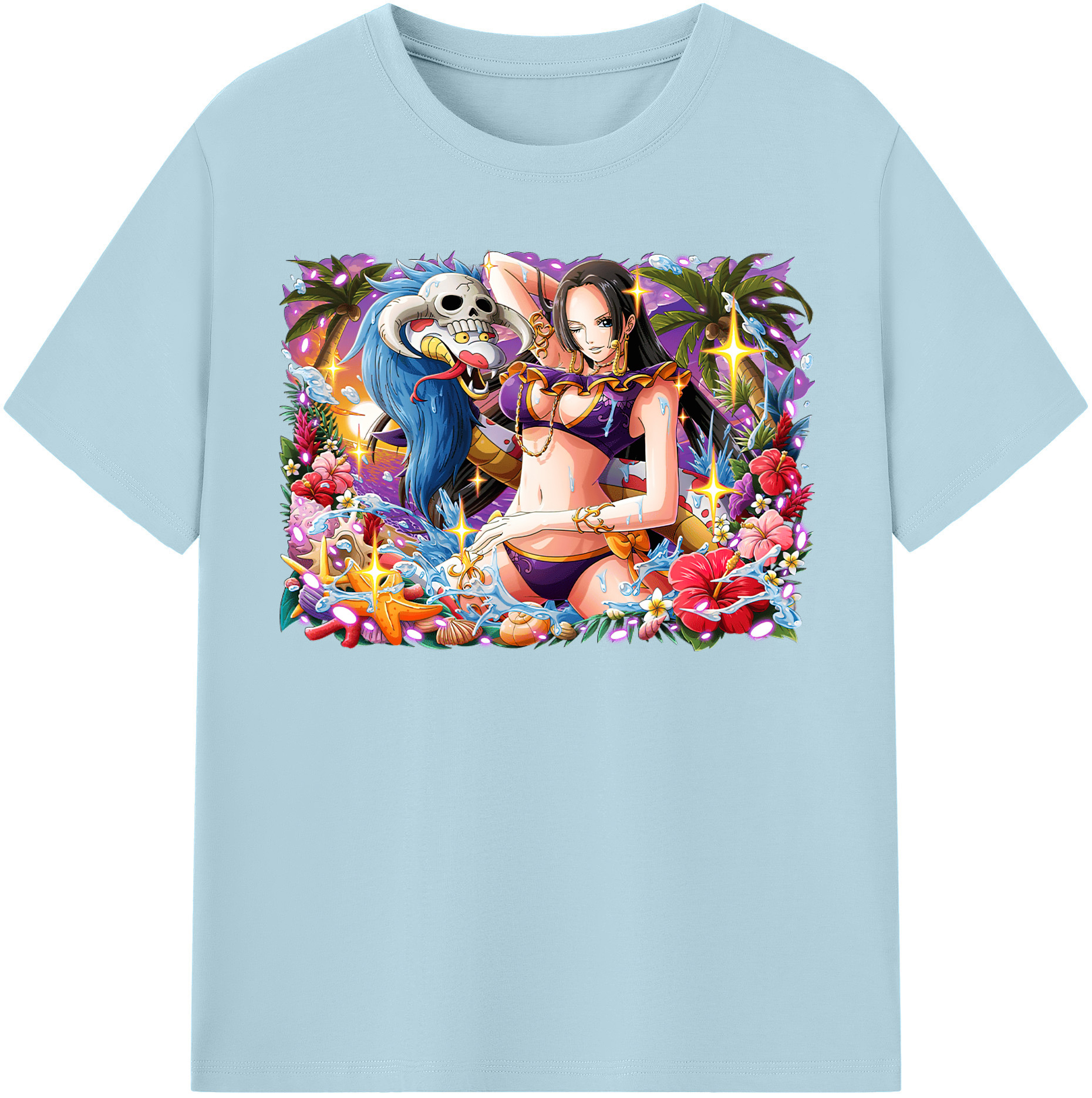ワンピース ボア・ハンコック ONE PIECE Boa·Hancock 綿100％半袖Tシャツ（フロントプリント）